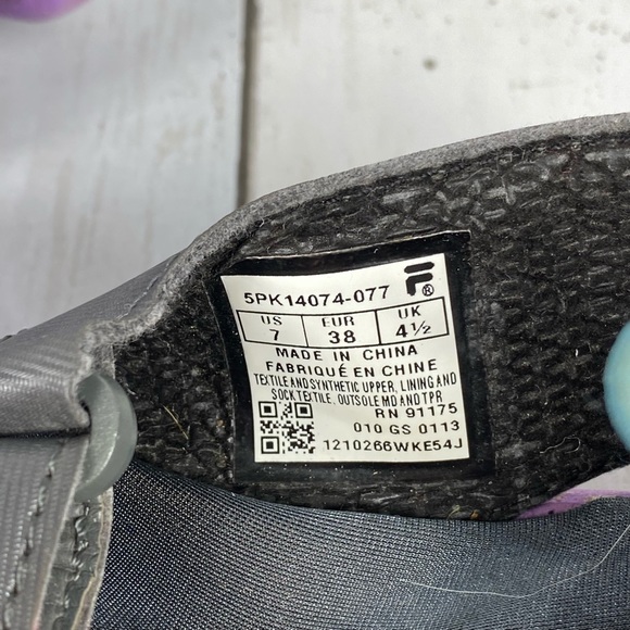 Fila Skele-Toes EZ Slide Women’s Size 7 Drainage Water Toe Shoes Gray Purple - Picture 10 of 12